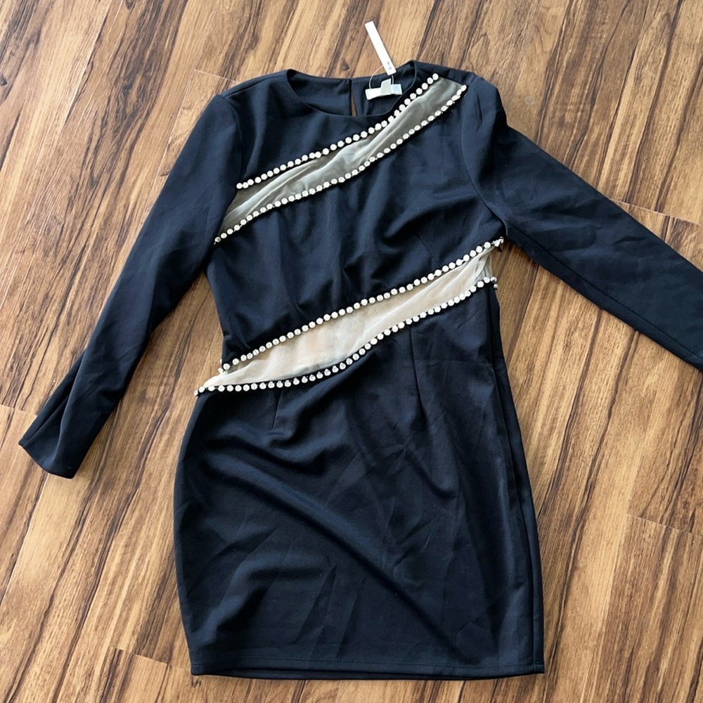 ASOS sheer rhinestone dress